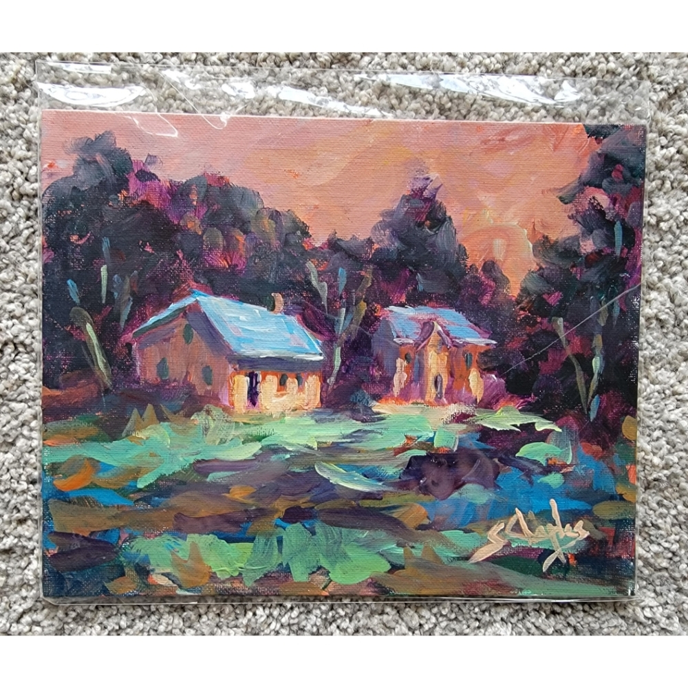 Beautiful Unique Original Art by Sharon Chaples Paint on Canvas Board 8in x 10in